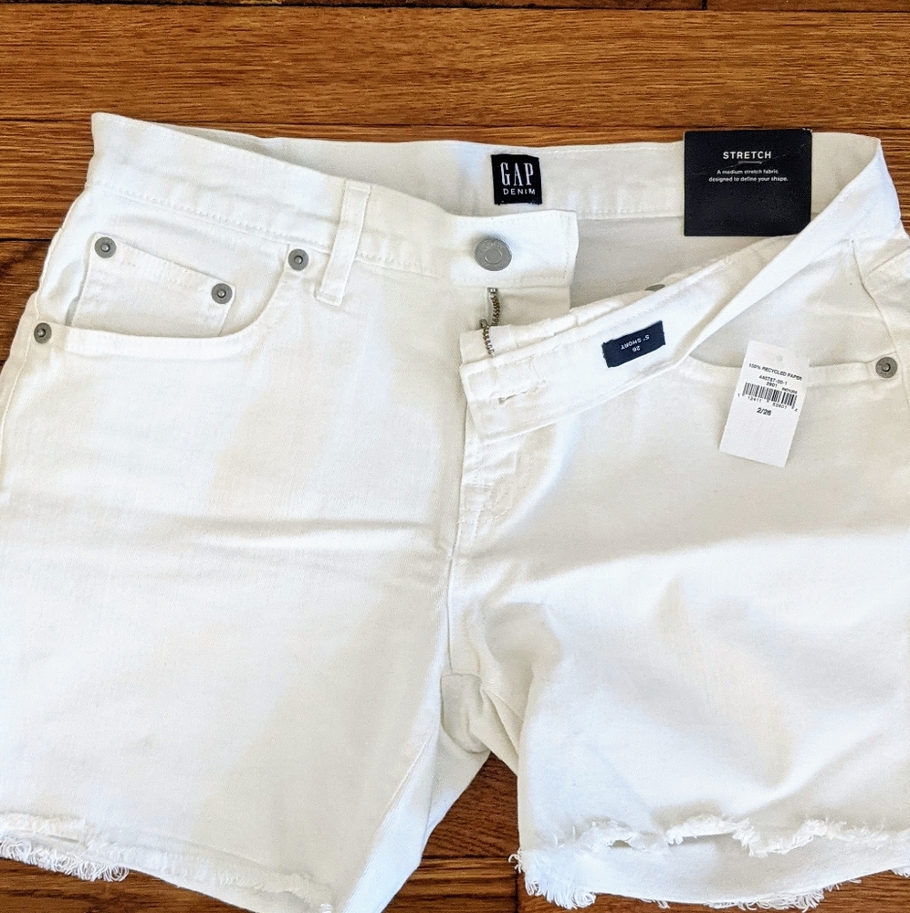 White denim shorts
